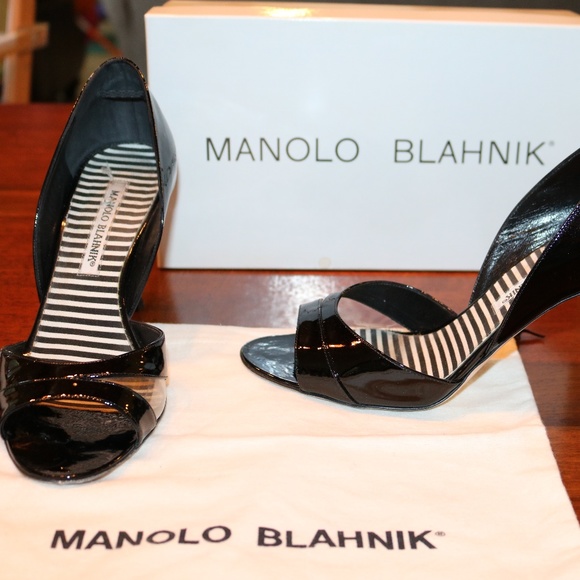 EUC Manolo Blahnik Canti Black D'Orsay Pump 38.5 - Picture 4 of 5